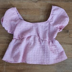 Pink Puff Sleeve Women's Top, Schein Brand